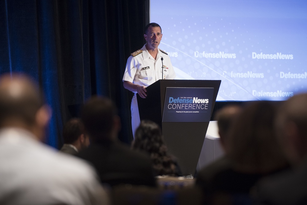 CNO delivers remarks at the 2nd annual Defense News Conference.