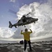 Petty Officer 1st Class Darla George conducts flight operations on the Coast Guard Cutter Tahoma during UNITAS 2018