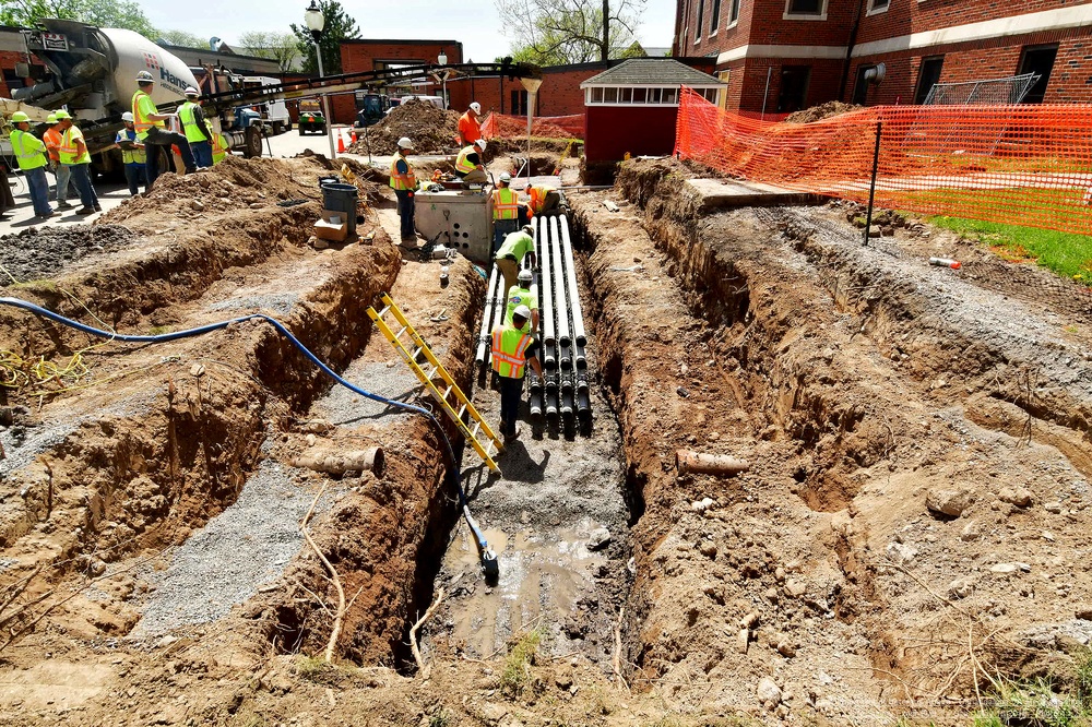 Electrical duct bank installation at the Canandaigua VA Medical Center Mega Project