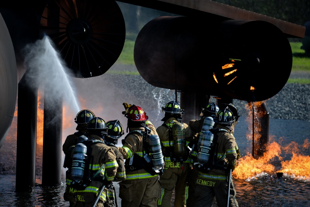 Barksdale Firefighters Conducts Burn Exercise