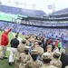 Maryland National Guard Soldiers and Airmen display flag at Baltimore Ravens Game