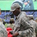 Maryland National Guard Soldiers and Airmen display flag at Baltimore Ravens Game