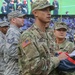 Maryland National Guard Soldiers and Airmen display flag at Baltimore Ravens Game