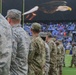 Maryland National Guard Soldiers and Airmen display flag at Baltimore Ravens Game