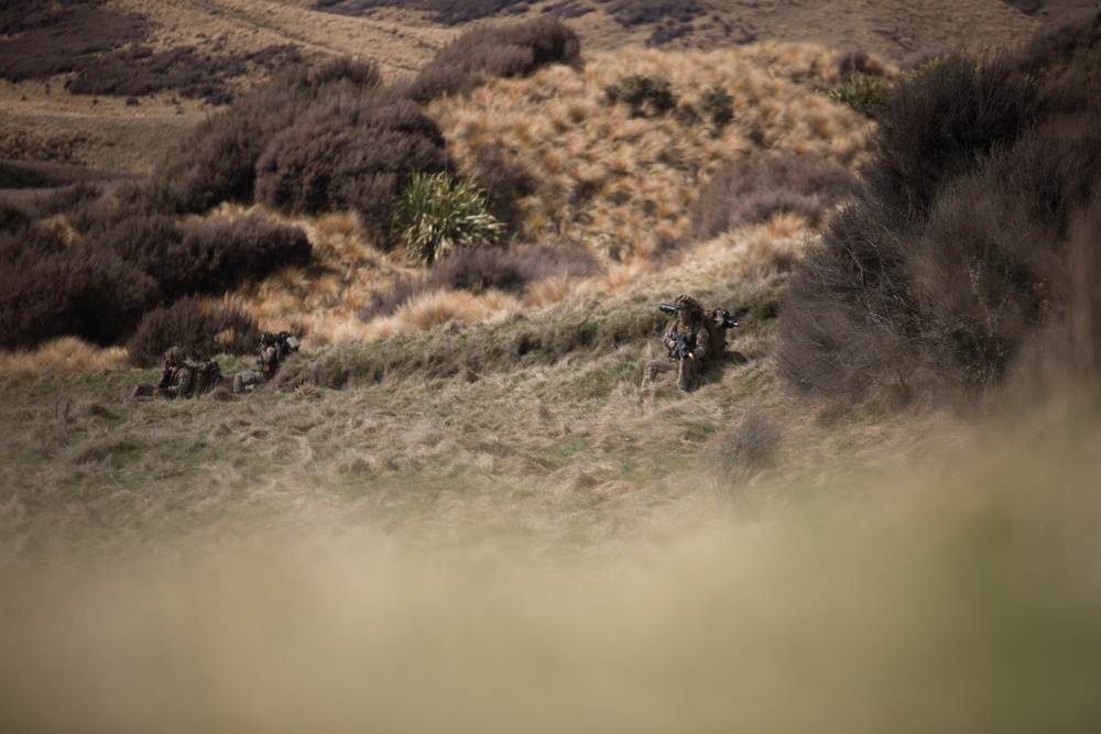 New Zealand soldiers hike through Waiouru Military Camp