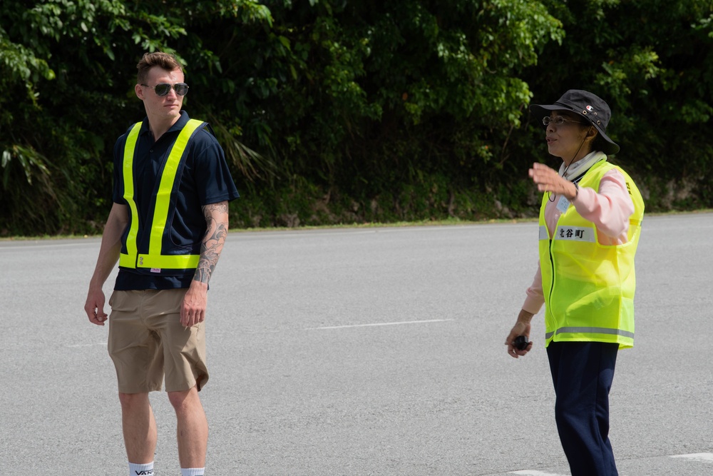 Chatan town residents, USAF participate in typhoon evacuation drill