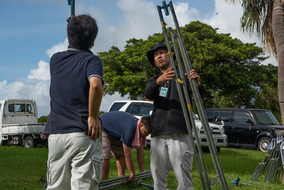 Chatan town residents, USAF participate in typhoon evacuation drill