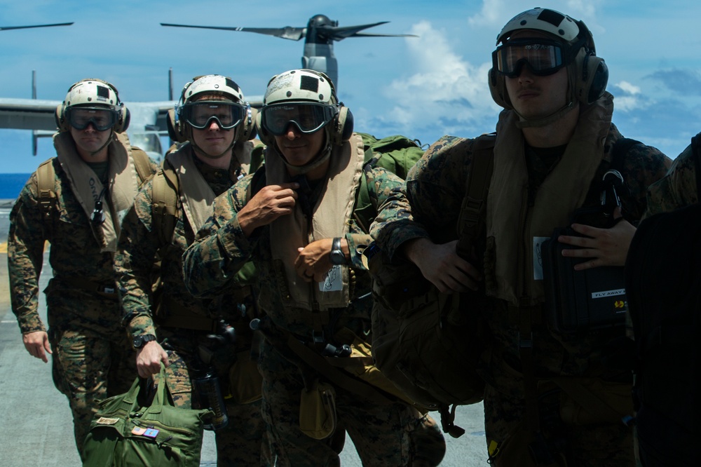 31st MEU Marines, Sailors and USS Wasp Sailors set out to conduct Humanitarian Assistance Surveillance