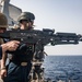 Sailor shoot M240B machine gun on USS Jason Dunham (DDG 109)