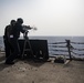 Sailor shoot M240B machine gun on USS Jason Dunham (DDG 109)