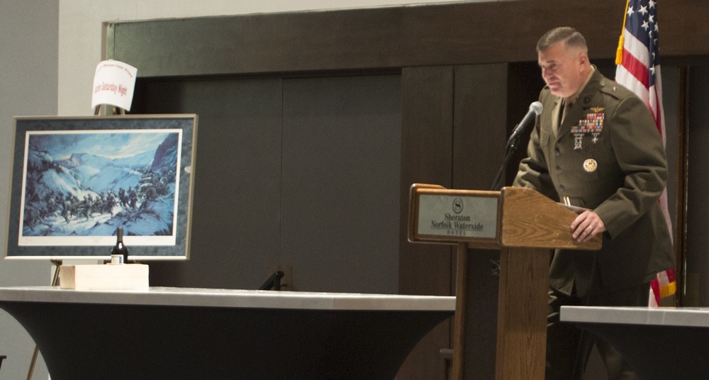 Brig. Gen. Michael S. Cederholm speaks to the 'Chosin Few'