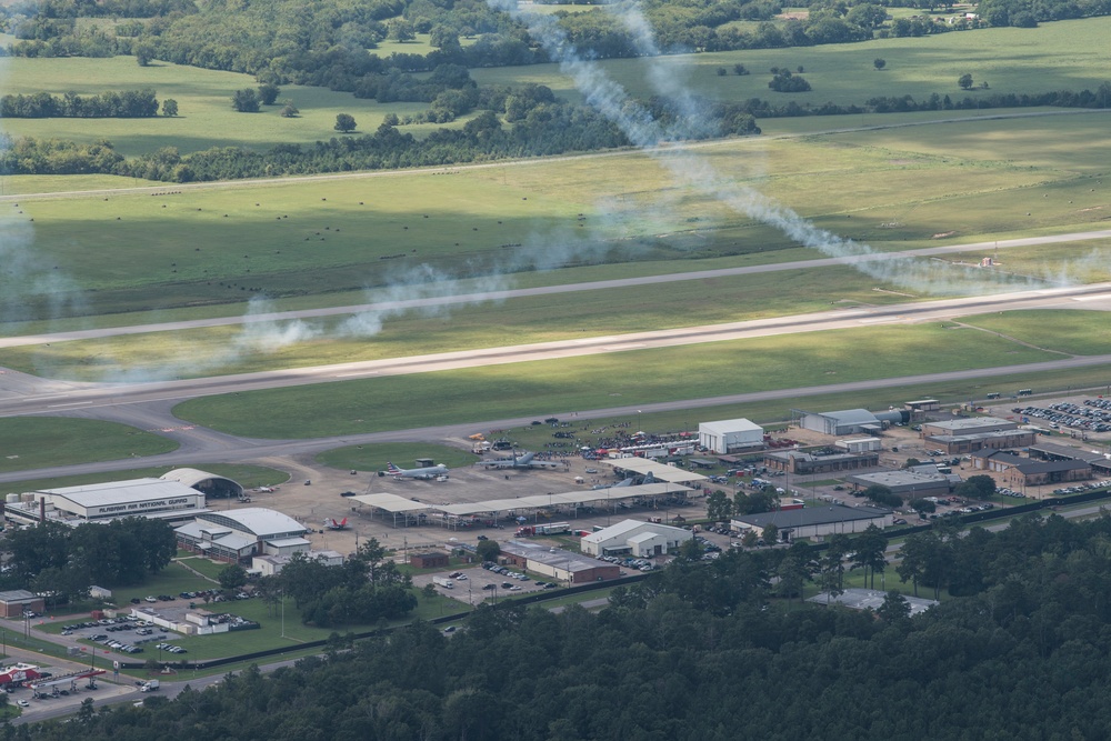 2018 Red Tail's over Montgomery Air Show aerial view