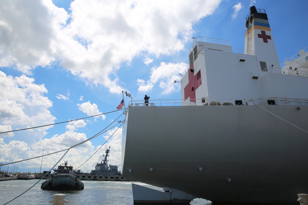 USNS Comfort Evacuates