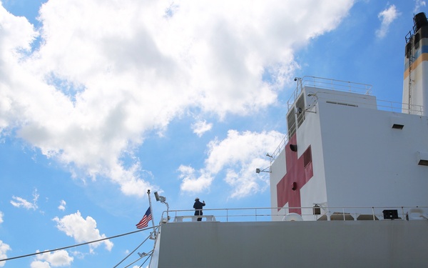 USNS Comfort Evacuates