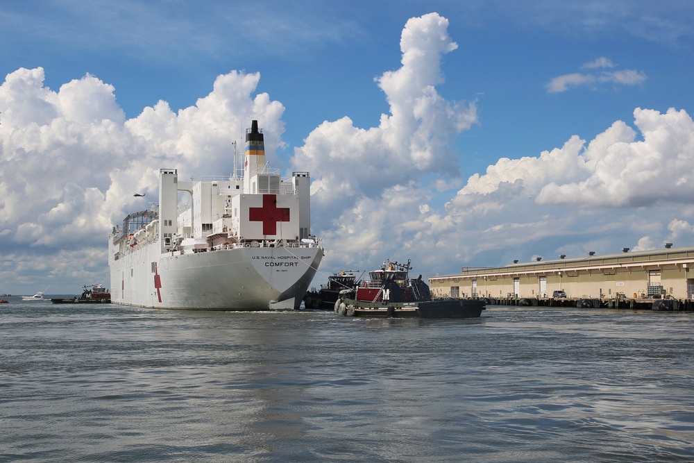 USNS Comfort Evacuates