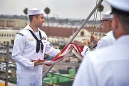 Bonhomme Richard Conducts Morning Colors on Sept. 11