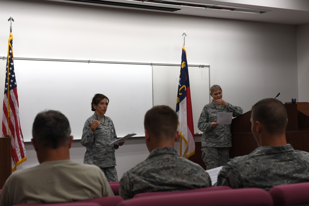 Airmen Attend Out-Processing for Hurricane Support