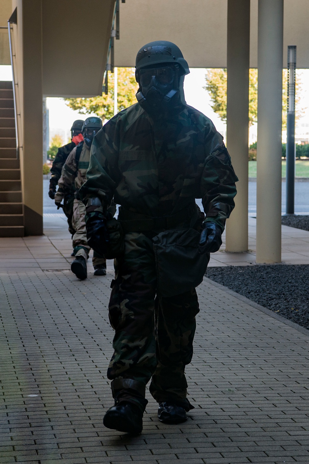 Airmen simulate patient decontamination during base readiness exercise