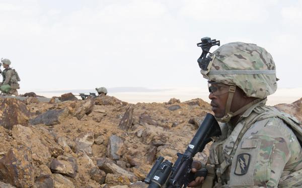 155th ABCT Conducts CALFEX Training During Exercise Bright Star 18