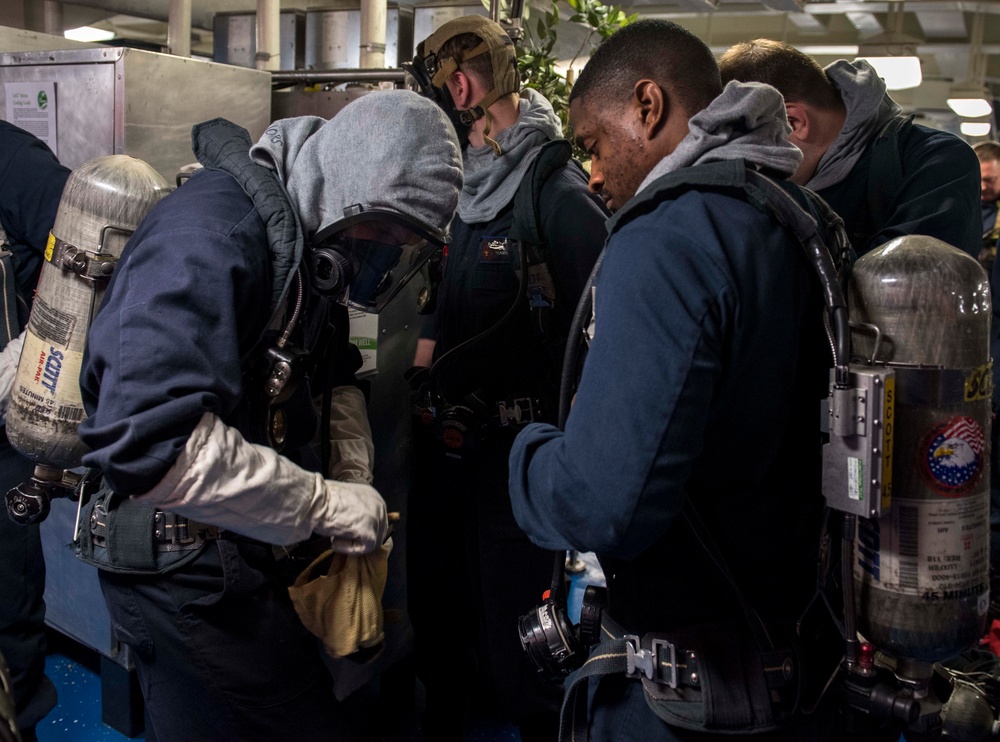 Sailors Participate in Fire Drill