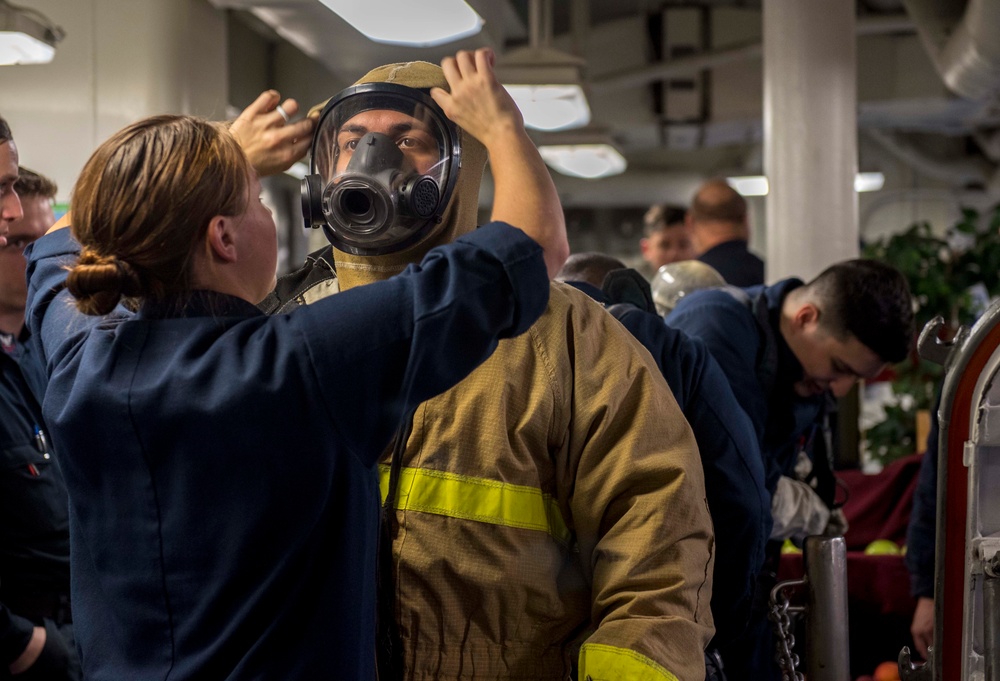 Sailors Participate in Fire Drill