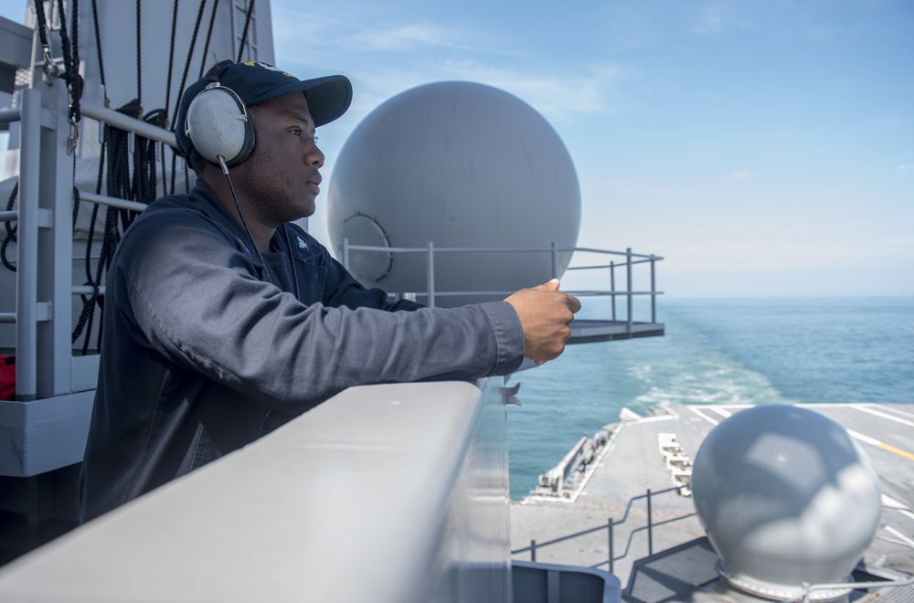 Sailor Stands Lookout Watch