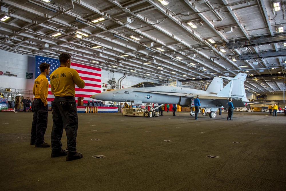 Sailors Practice Manuvering Aircraft