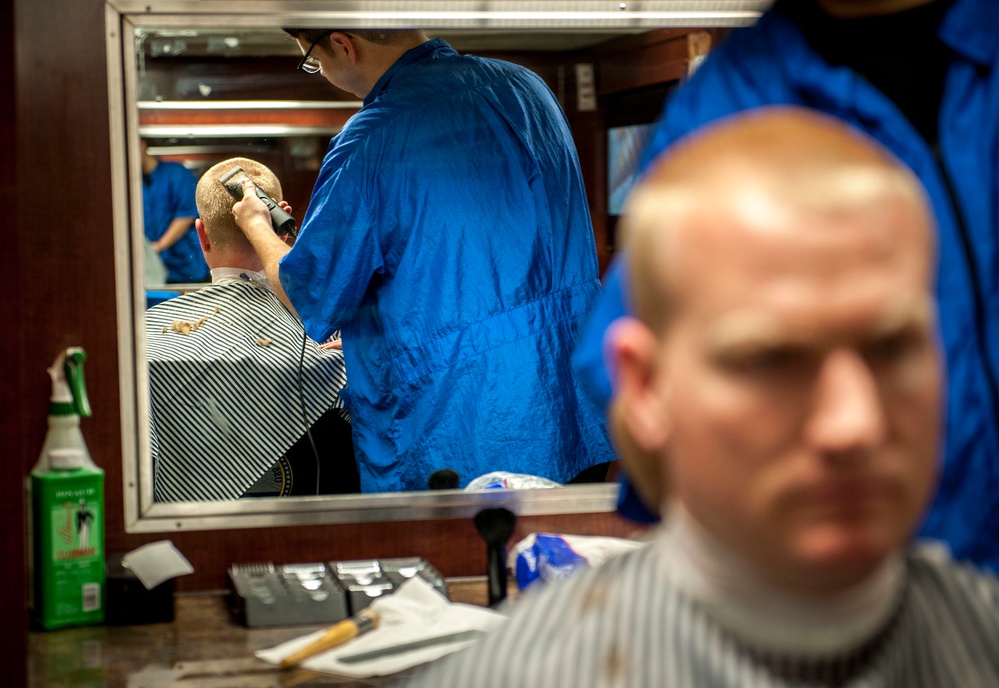 Getting A Haircut Aboard GHWB