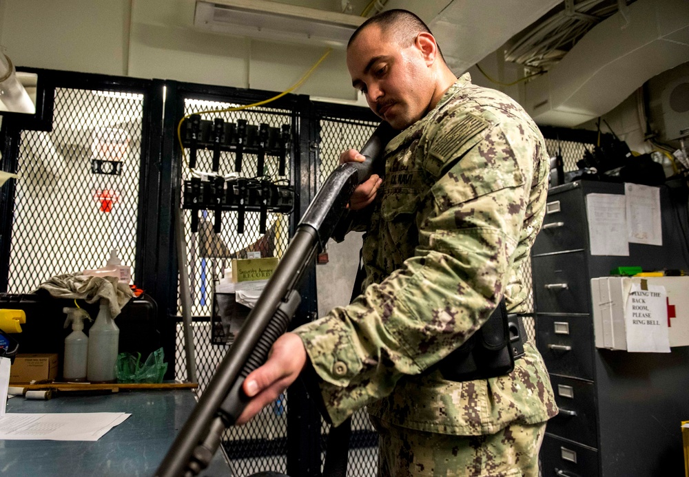 Sailor Performs Safety Function Check