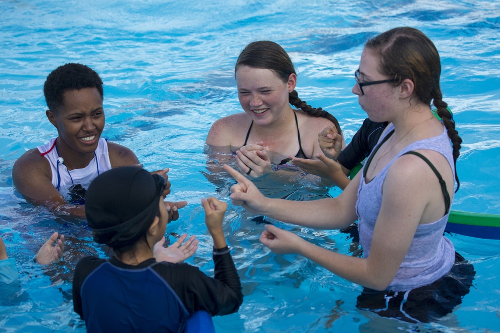 Dvids Images Smp Marines Swim With Local Children During Pool Bash On Camp Kinser Image 1 Of 4