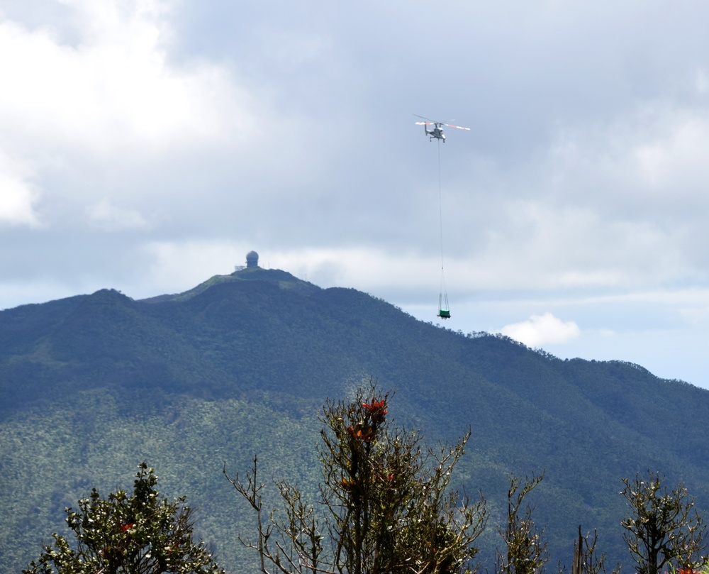 Generator install by helicopter