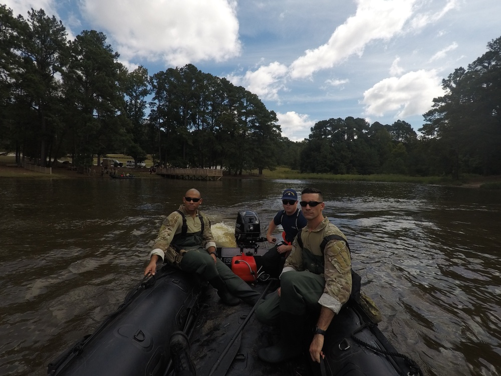 Coast Guard crews prepare shallow water response boats for Hurricane Florence post-storm response