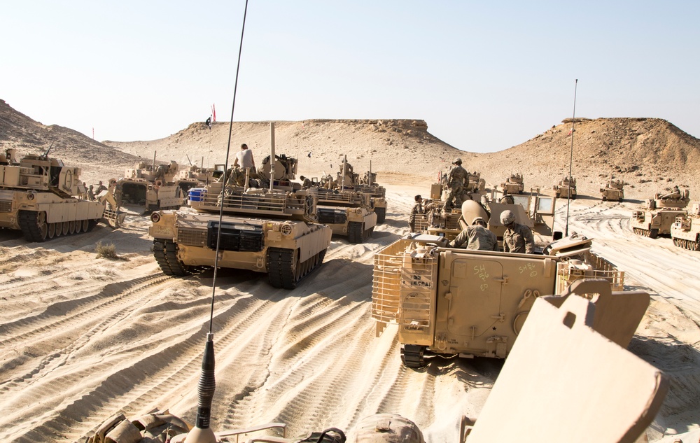 155th ABCT Conducts CALFEX At Exercise Bright Star 18