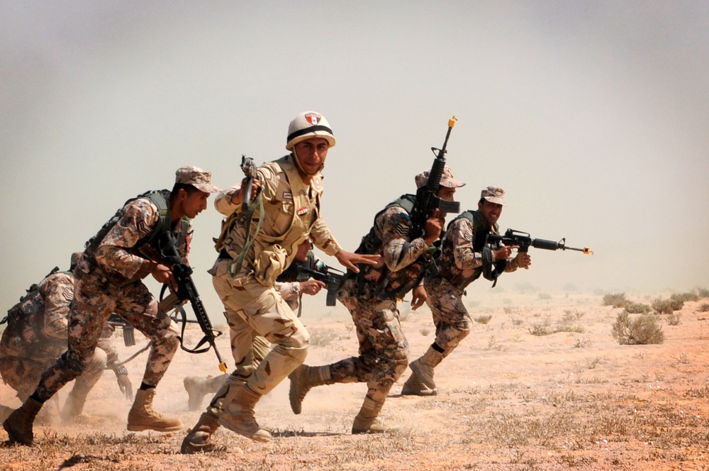 Egyptian, Jordanian, U.S. Soldiers conduct STX lane at Exercise Bright Star