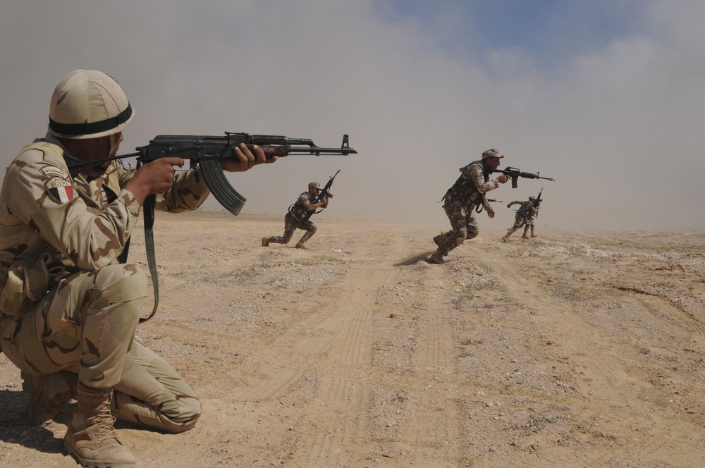 Egyptian, Jordanian, U.S. Soldiers conduct STX lane at Exercise Bright Star