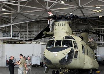 PENNSYLVANIA NATIONAL GUARD REPOSITION HELICOPTERS TO CHARLESTON, SOUTH CAROLINA.