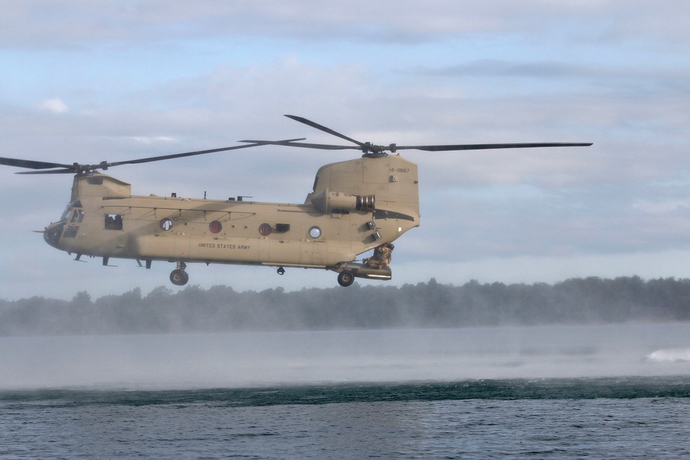 Engineers Helocast into Black River Bay