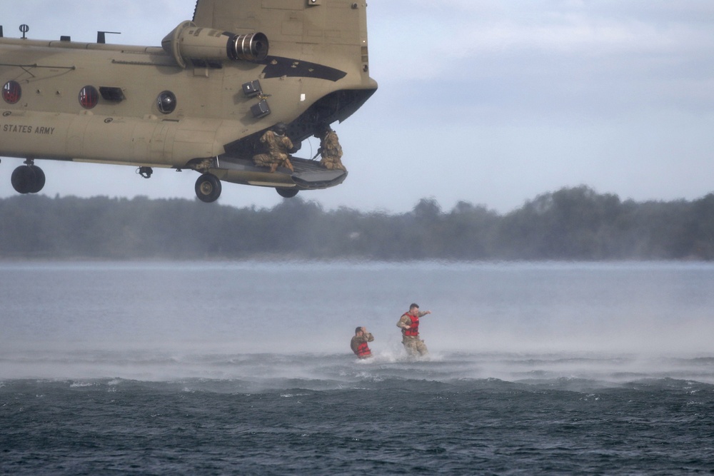 Engineers Helocast into Black River Bay