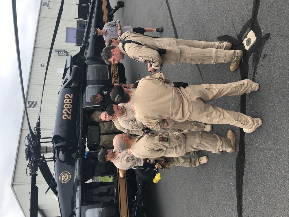 Air and Marine Operations (AMO) Black Hawk crew departs Manassas, VA