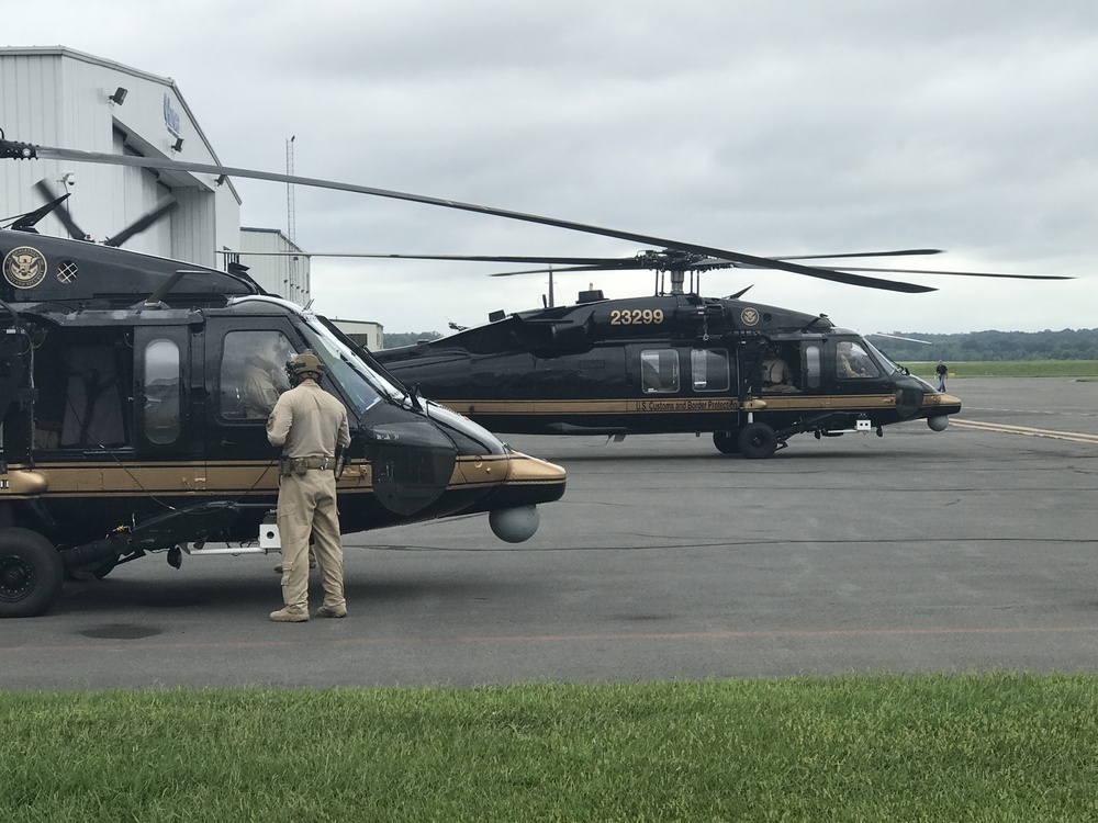 Air and Marine Operations (AMO) Black Hawk crew departs Manassas, VA