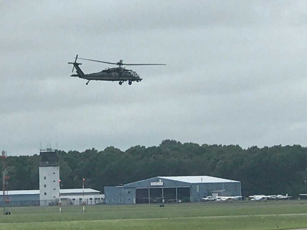 Air and Marine Operations (AMO) Black Hawk crew departs Manassas, VA