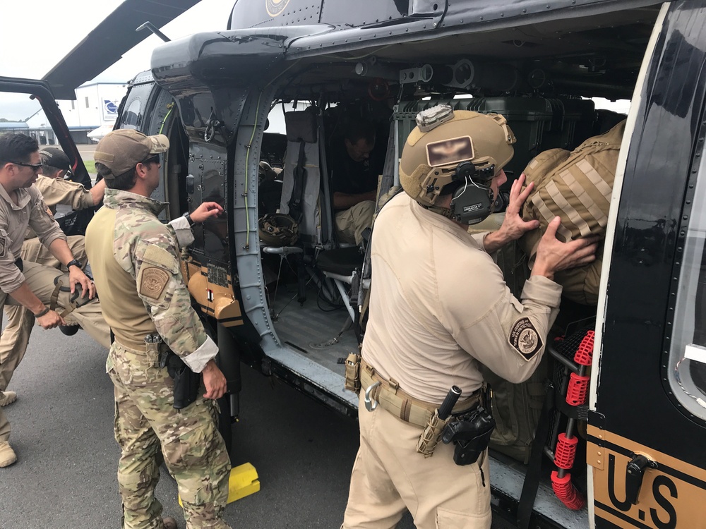 Air and Marine Operations (AMO) Black Hawk crew departs Manassas, VA