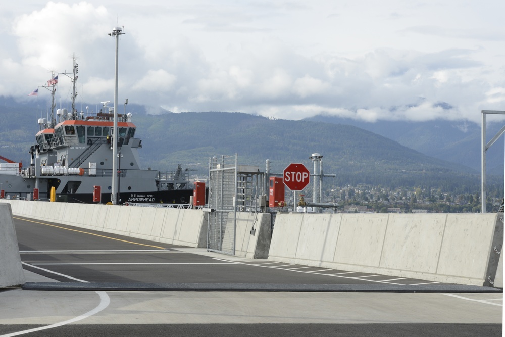 Coast Guard, Navy participate in ribbon cutting ceremony for new pier and facilities in Port Angeles, Wash.