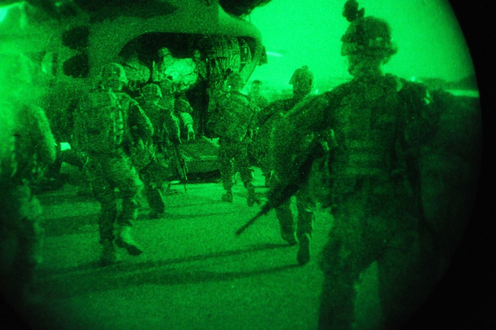 Soldiers Deploy at Night