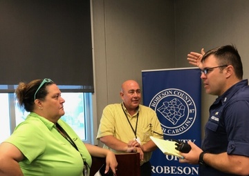 Coast Guard hurricane Florence first responders meet with North Carolina Emergency Operations Center