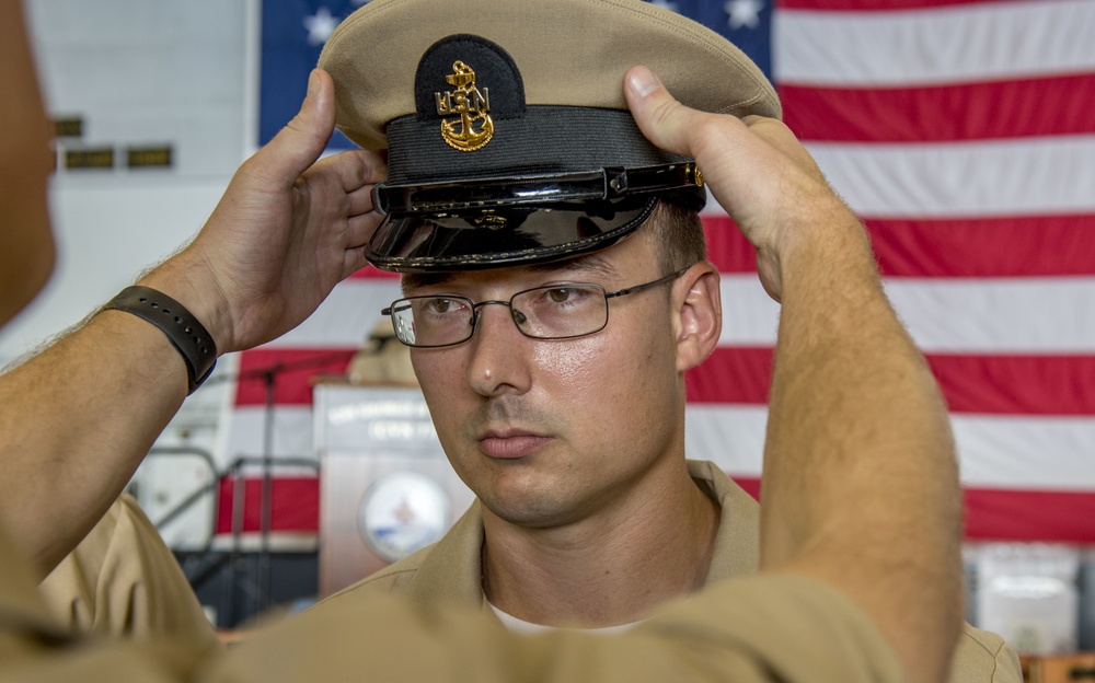 Chief Pinning Ceremony Aboard GHWB