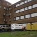 Corps contractors install temporary power to a section of Cherry Hospital in Goldsboro, North Carolina