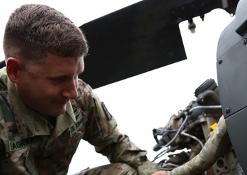 Always Ready: U.S. Army Reserve Soldiers prepare helicopters for hurricane relief response