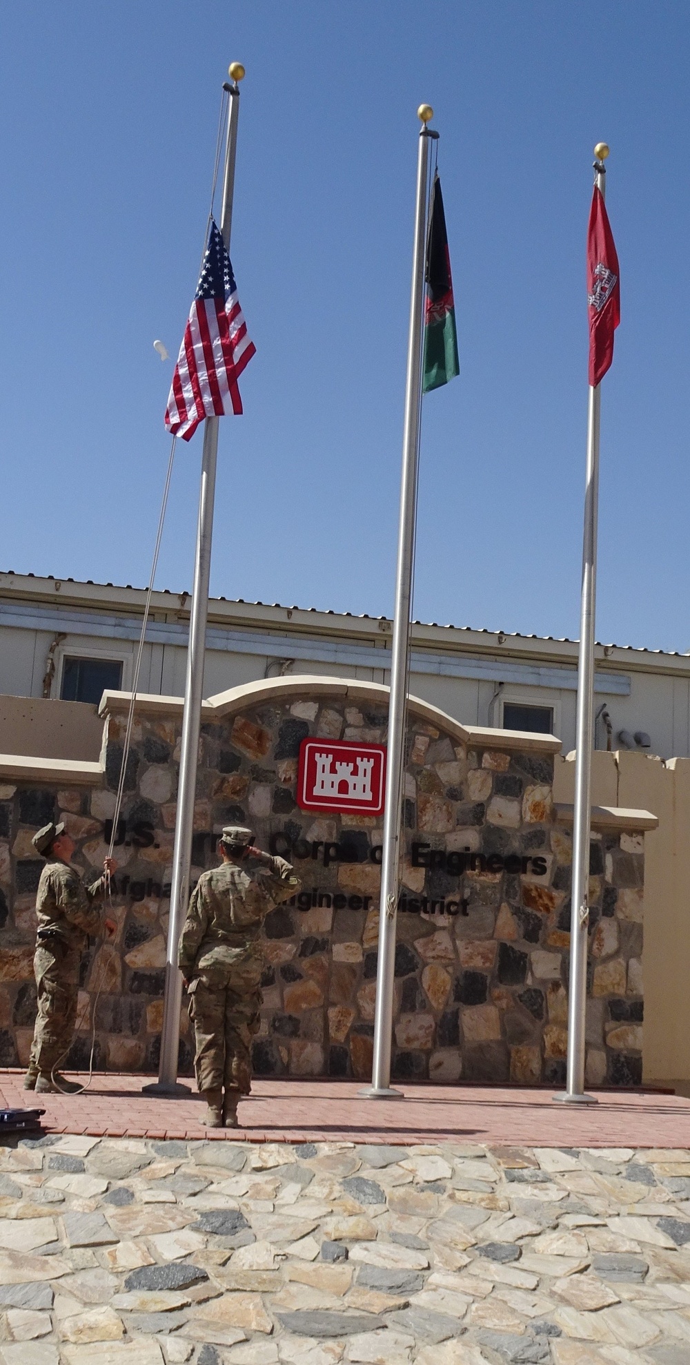 U. S. flags raised and lowered on Patriot Day 9/11 in Afghanistan