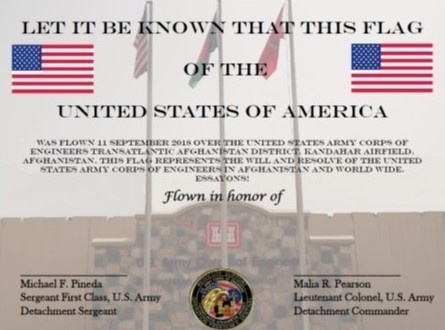 U. S. flags raised and lowered on Patriot Day 9/11 in Afghanistan